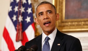 U.S. President Barack Obama talks about Iraq at White House in Washington