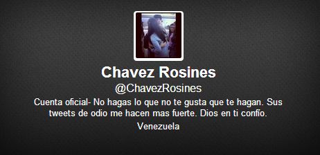 Esta no es la cuenta Twitter de Rosinés Chávez