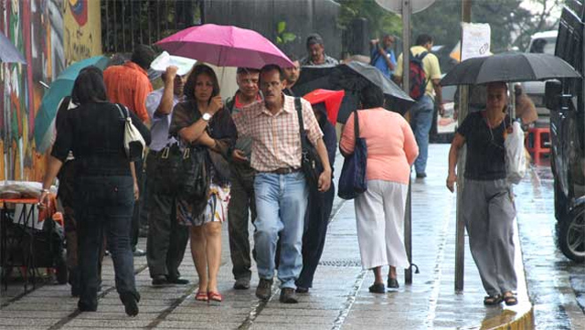 Pronostican lluvias en las regiones Central y Llanos Centrales del país