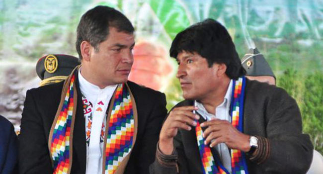 Correa y Morales evalúan integración, migración y educación, sin Maduro