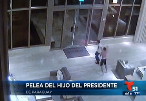 Revelan video de la pelea del hijo del presidente paraguayo Cartes