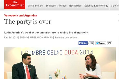 Para The Economist, en Argentina y Venezuela “se acabó la fiesta”