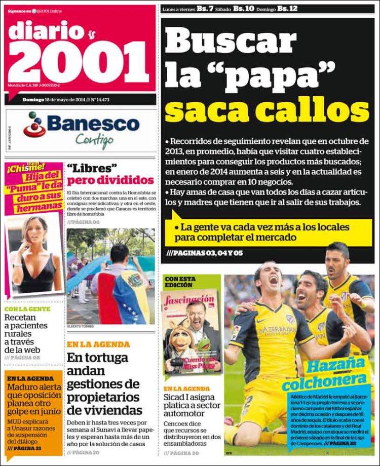 Portadas del domingo 18 de mayo de 2014