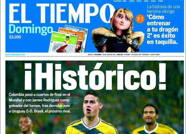 Así destacan los diarios colombianos el triunfo de su selección (Fotos)