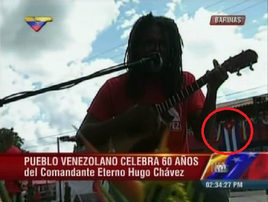 La bandera de Cuba estuvo presente en la inauguración de la plaza Chávez (Foto)