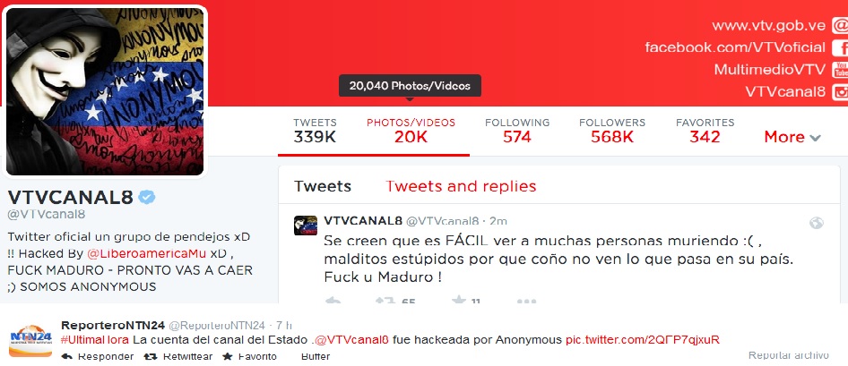 Hackean cuenta en Twitter de VTV