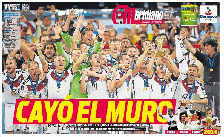 Prensa venezolana saluda la victoria de Alemania en el Mundial 2014 (Fotos)