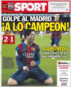 La prensa española destaca a Suárez por el gol que vale media Liga