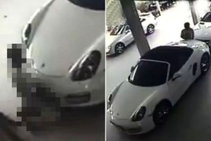 Lo capturaron en video haciéndole el amor… ¡a un Porsche!