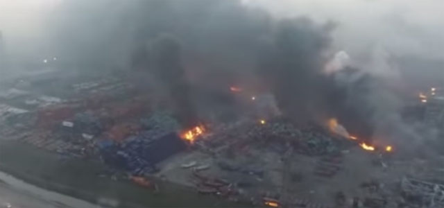 La tragedia de Tianjin vista desde un drone