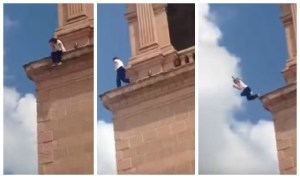 Adolescente se lanza desde el campanario de una catedral y sobrevive (Video)