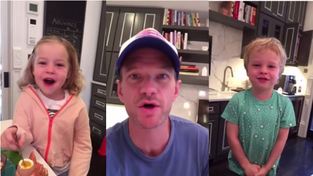 La adorable reacción de los hijos del actor Neil Patrick ante de empezar el día (Video)