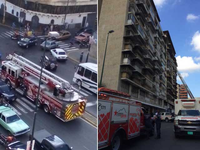 Incendio en un apartamento causó pánico entre los vecinos en la avenida Panteón (VIDEO)