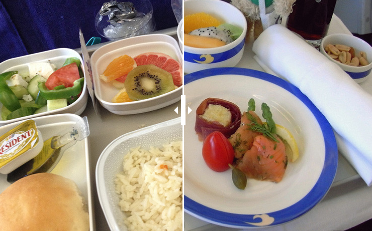 Sorprendente: ¿Cómo difiere la comida en la clase económica y ejecutiva de una misma aerolínea?