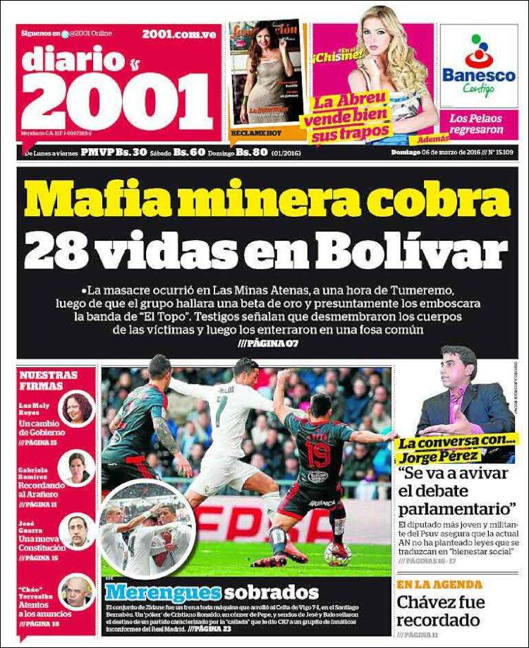 Portadas del domingo 06 de marzo de 2016