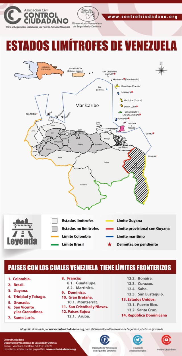 Infografia  Limites de Venezuela