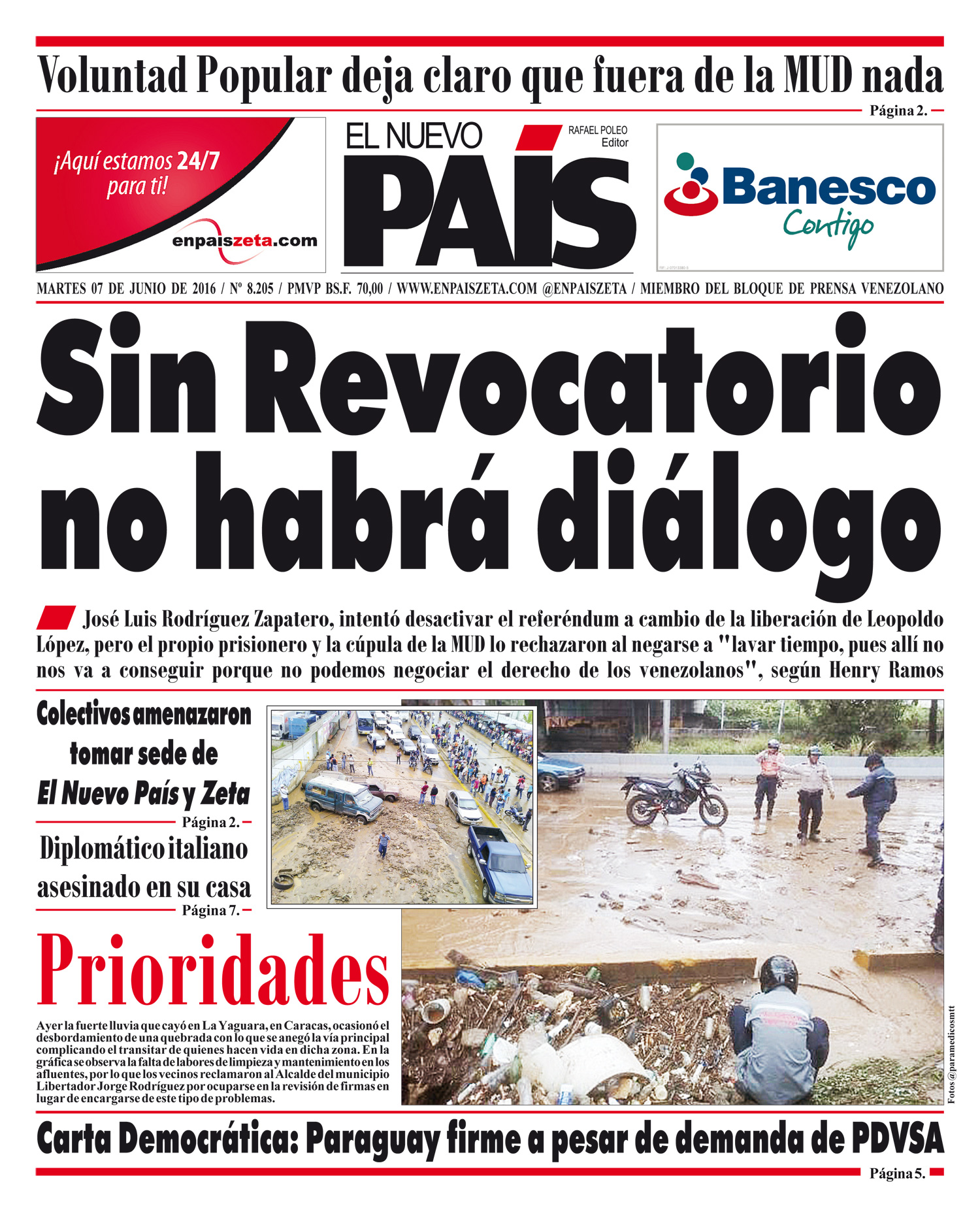 Portadas de este martes 07 de junio de 2016