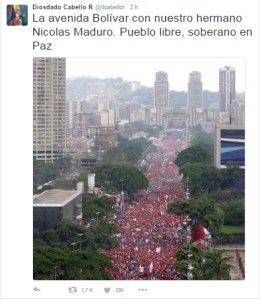 ¡VERGONZOSO!… La Bolívar estaba tan vacía que Diosdado también tuiteó foto de cuando Chávez vivía