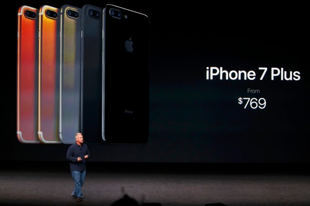 Phil Schiller discusses the iPhone 7 during a media event in San Francisco