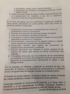 COMPLETO: Lea aquí el documento que contiene los acuerdos entre el Gobierno y la Unidad tras reunión