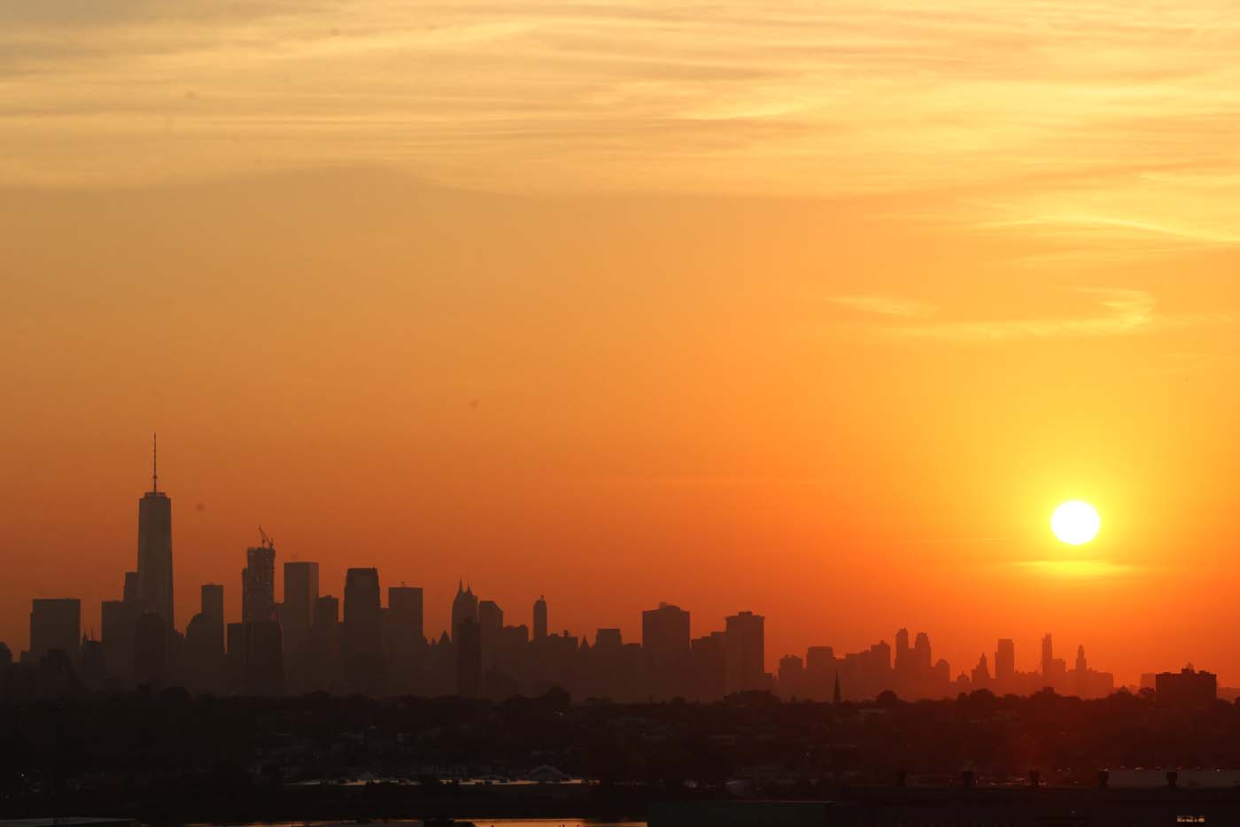 El amanecer en Nueva York en un día de otoño (fotos aéreas)