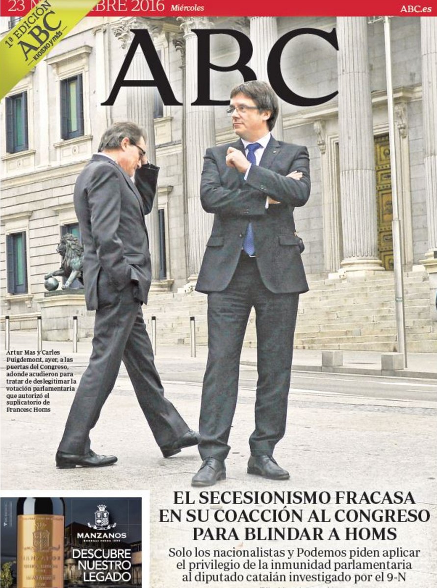 Portadas de la prensa internacional de este miércoles 23 de noviembre de 2016