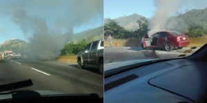 Autobús encunetado y carro en llamas generaron retraso en la GMA este #4Ene (Video)