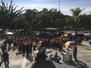 Oposición comienza a concentrarse en Parque Cristal para marchar hasta el CNE