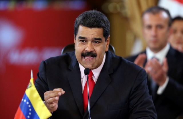 Venezuela's President Nicolas Maduro speaks during an ALBA alliance summit to mark fourth anniversary of the death of Venezuela's late President Hugo Chavez in Caracas, Venezuela, March 5, 2017. REUTERS/Carlos Garcia Rawlins