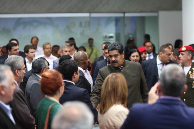 Foto: Nicolas Maduro y empresarios en la Expo Venezuela / Prensa presidencia 