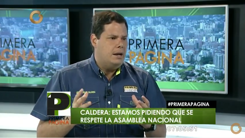Juan Carlos Caldera: Estamos en la calle exigiendo la restitución del orden constitucional