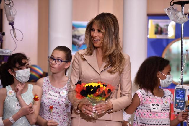 U.S. first lady Melania Trump visits the Queen Fabiola Children's University hospital in Brussels, Belgium, May 25, 2017. REUTERS/Hannah Mckay