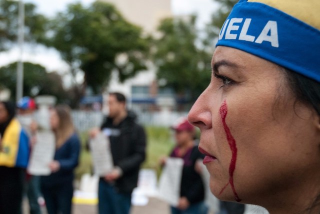 Una protesta de venezolanos en Argentina (Foto archivo)