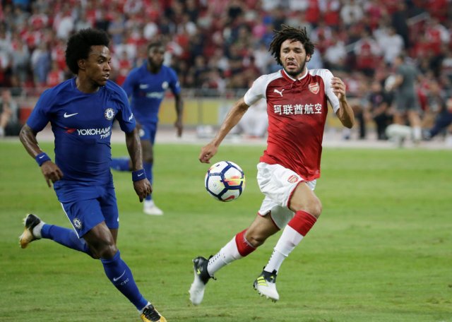 Los equipos ingleses, Chelsea y Arasenal se enfrentaron en un partido de pretemporada. REUTERS/JASON LEE