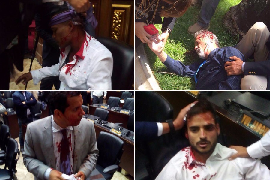 Asaltada la Asamblea Nacional: Siete heridos, entre ellos, cinco diputados (FOTOS)