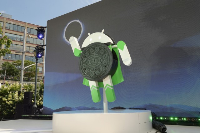 NEW YORK, NY - AUGUST 21: Google and Oreo reveal Android OREO during the solar eclipse at the 14th street park on August 21, 2017 in New York City.   Jason Kempin/Getty Images for Oreo/AFP