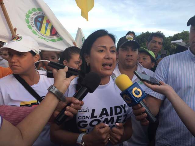 La candidata a la gobernación del estado Táchira, Laidy Gómez