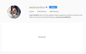 La cuenta Instagram de Lewis Hamilton quedó vacía