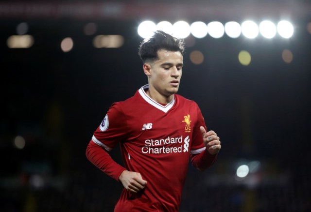 El jugador del Liverpool Philippe Coutinho se muestra decepcionado durante un partido con el Leicester. Imagen de archivo. Estadio Anfield de Liverpool. Action Images via Reuters/Carl Recine. SOLO USO EDITORIAL.