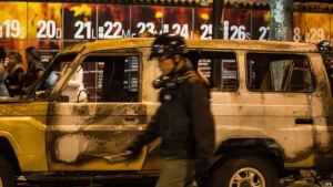 Pobladores de La Grita prendieron en llamas 4 carros militares por acaparamiento de cajas Clap