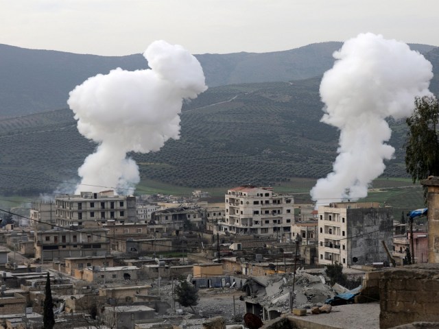 Smoke rises in Rajo, Syria March 3, 2018. REUTERS/Khalil Ashawi