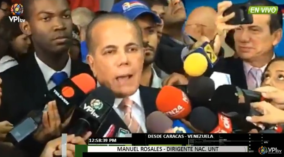 Manuel Rosales: Insistimos en un acuerdo nacional que establezca elecciones libres