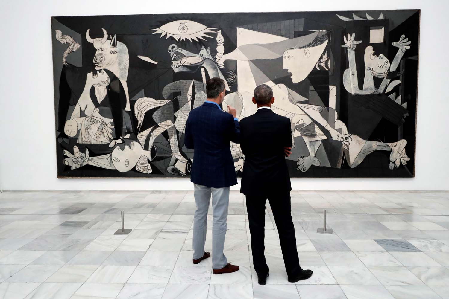 El Rey de España acompañó a Obama al Museo Reina Sofía (fotos)