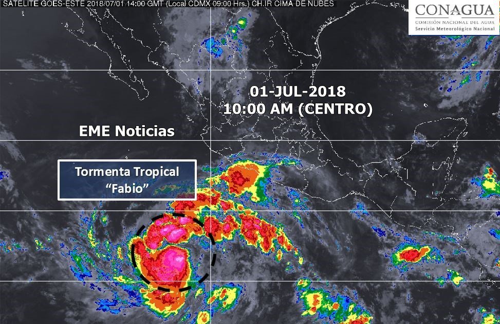 Se forma la tormenta Fabio en el Pacífico con potencial de llegar a huracán