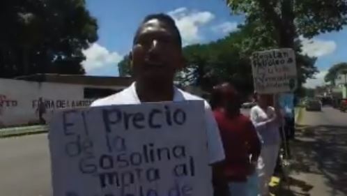 En Bolívar protestan contra el anunciado aumento de la gasolina #16Ago