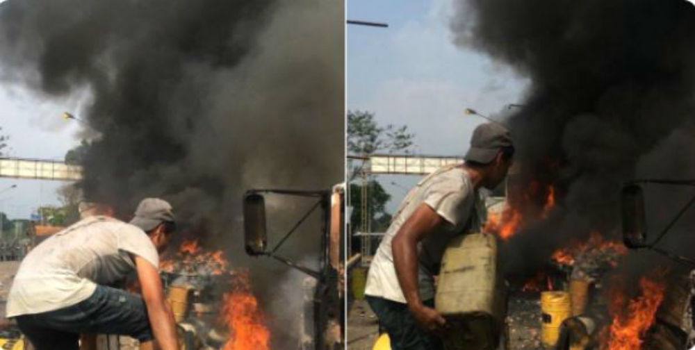 La VERDAD sobre las fotos de lo camiones de ayuda humanitaria en llamas
