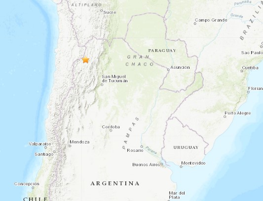 Tercer sismo de este #22Abr, Argentina registra movimiento telúrico de magnitud 5.1