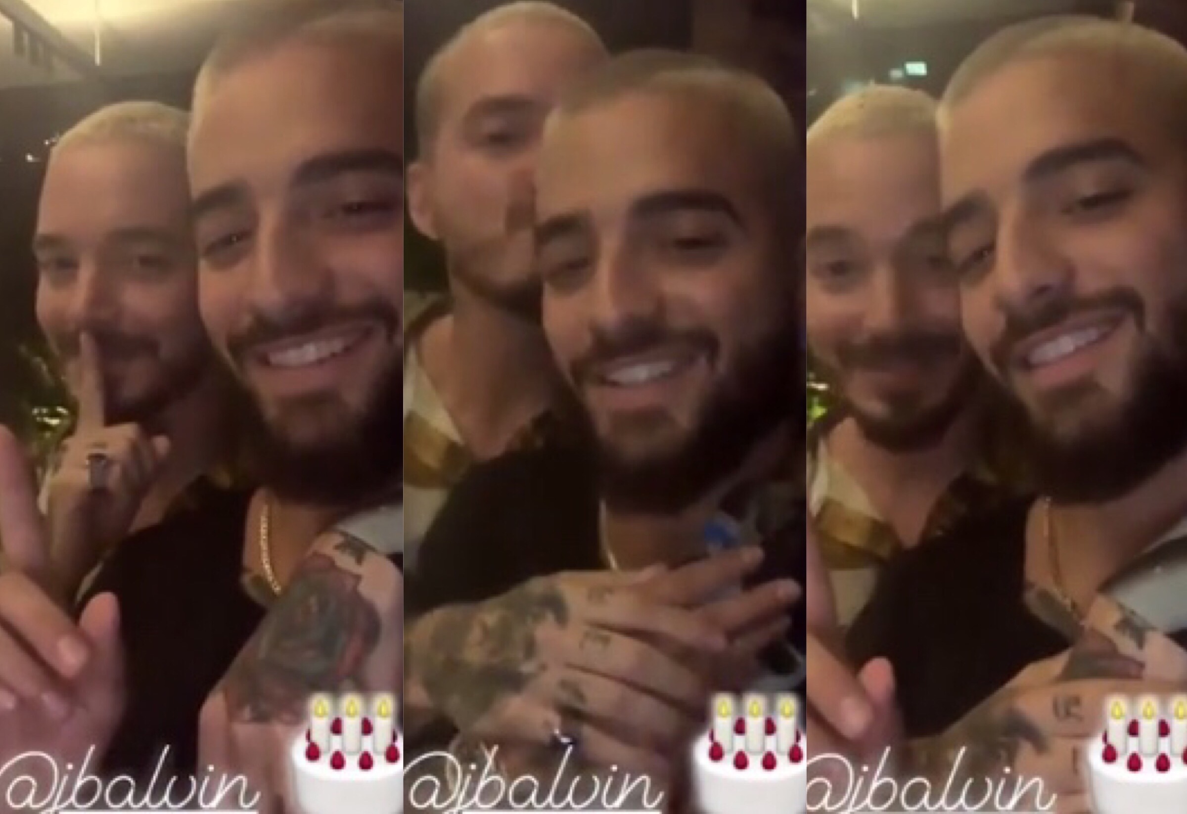 ¡Con besos y demás! J Balvin celebró su cumpleaños acompañado de Maluma