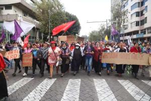 Mujeres marchan en Quito contra medidas de Lenín Moreno (Fotos)