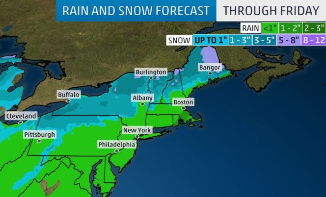 Cancelan alerta por nieve en Nueva York, pero sí habrá una lluvia helada el jueves